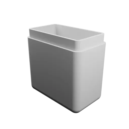 rectangular-base box with lid STL 3D file – 34×20×37 mm, wall thickness 2 mm