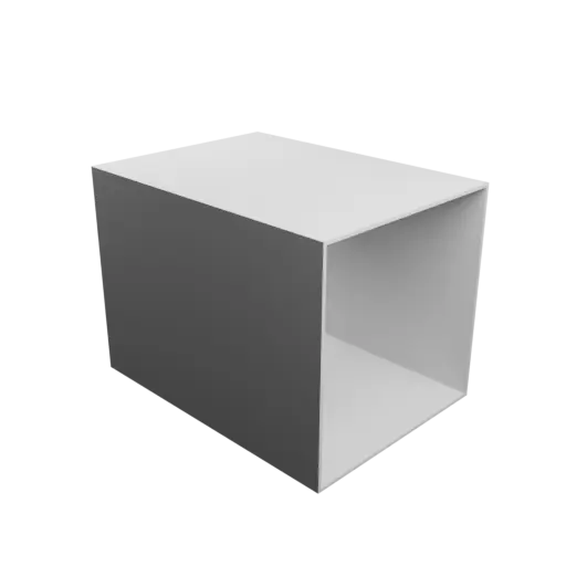 Rectangular pipe adapter STL 3D file 130x130 mm to 130x130 mm – transition: 20 mm