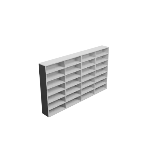 Small parts organizer with 28 drawers 52×15×20 mm STL 3D file, thickness: 2 mm