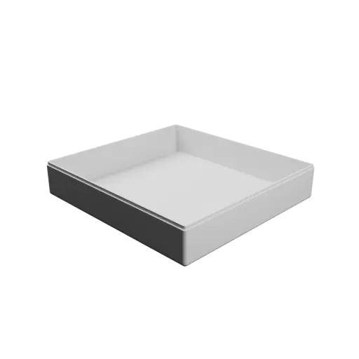 rectangular-base box with lid STL 3D model – 245×230×50 mm, wall thickness 3 mm
