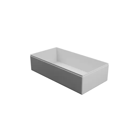 rectangular-base box with lid STL 3D model – 207×107×55 mm, wall thickness 2 mm