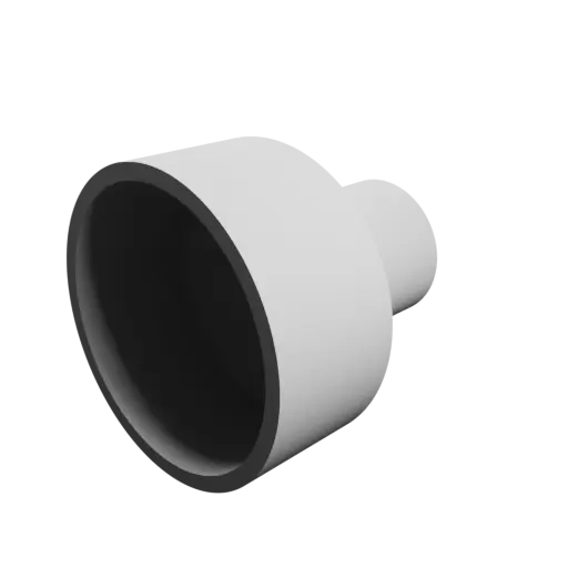 Tube adapter STL file ⌀ 75–38 mm (Length: 77 mm)