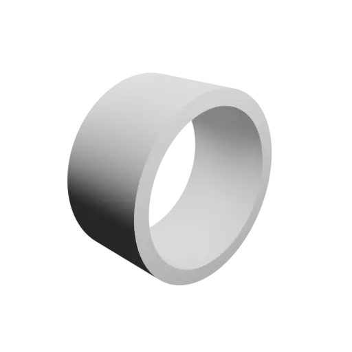 hollow tube STL file OD 30 mm, ID 25 mm, length 15 mm