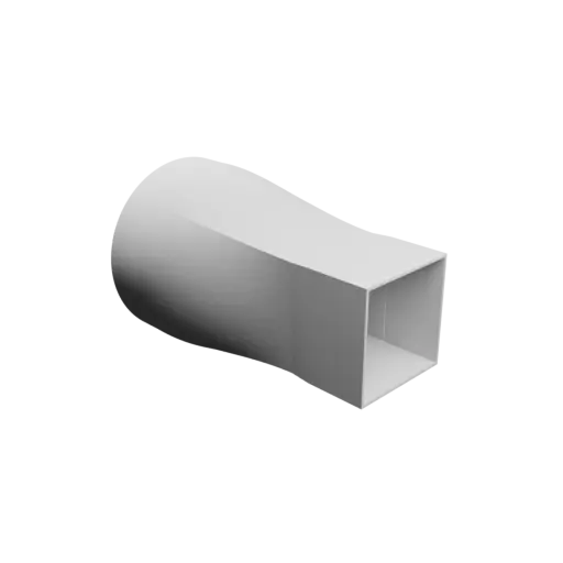 Round-to-Rectangular Tube Adapter STL file ⌀158 mm to 86×86 mm, thickness 2 mm
