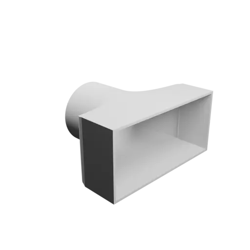 Round-to-Rectangular Tube Adapter STL file ⌀89 mm to 178×83 mm, thickness 3 mm
