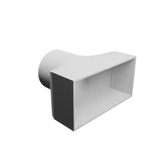 Round-to-Rectangular Tube Adapter STL file ⌀89 mm to 165×83 mm, thickness 3 mm