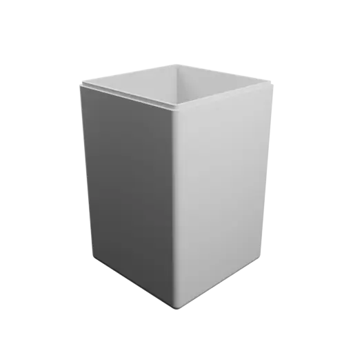 square box with lid STL file – 150×150×228 mm, wall thickness 6 mm