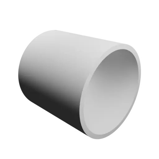 tube STL 3D file OD 50 mm, ID 45 mm, length 50 mm