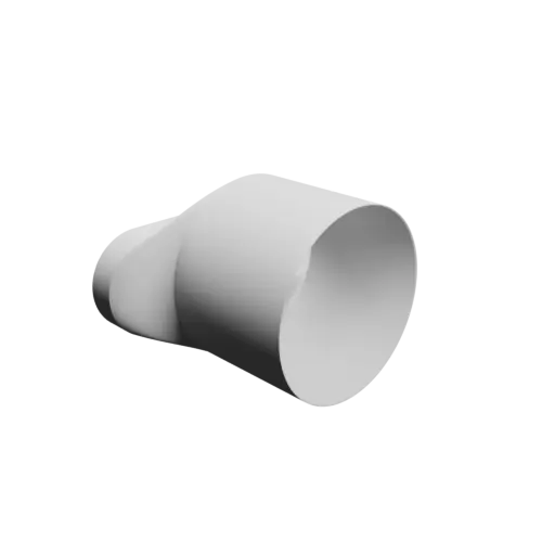 Oval duct transition adapter STL 3D file 210x71 mm to 135x134 mm – transition: 20 mm