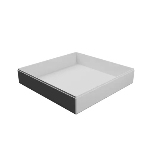 Square box with lid STL 3D file – 233×233×50 mm, wall thickness 3 mm