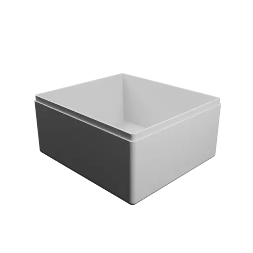 Rectangular-base box with lid STL 3D file – 100×90×50 mm, wall thickness 2 mm