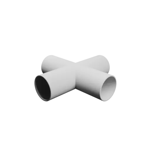 multi-hoses fitting 4 hoses STL file – Outer diameter 101 mm, wall thickness 4 mm
