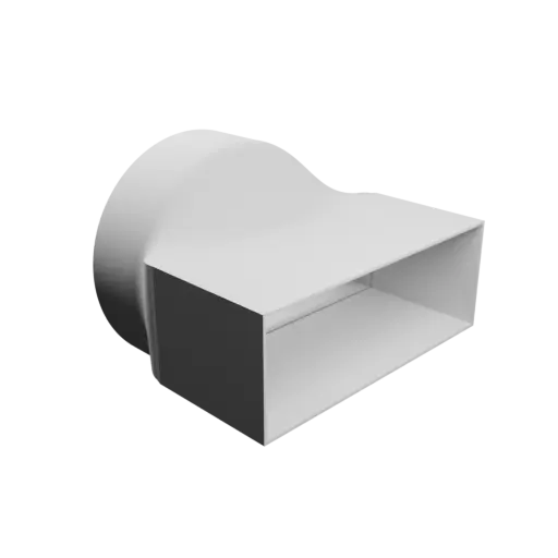 3D Model Round-to-Rectangular Tube Adapter STL file ⌀190&nbsp;mm to 220×81&nbsp;mm, thickness 2&nbsp;mm