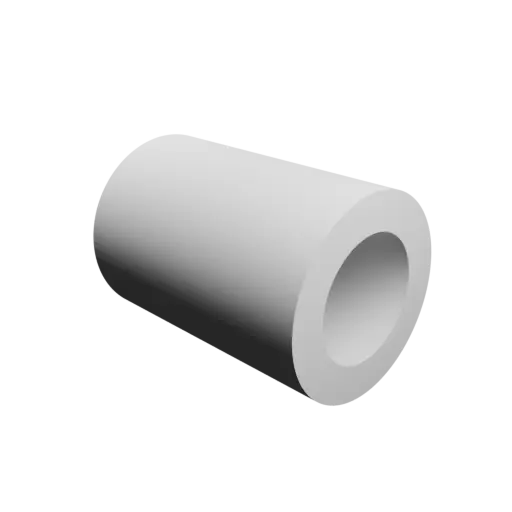 Hollow tube STL 3D file OD 6.4 mm, ID 4 mm, length 9 mm