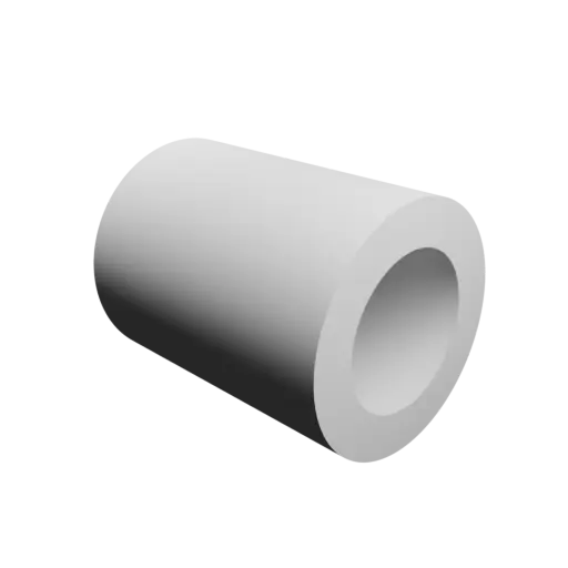 Hollow tube STL 3D file OD 6.3 mm, ID 4 mm, length 8 mm