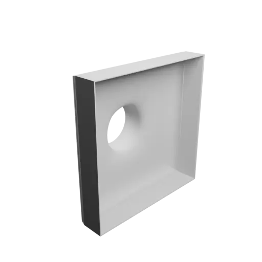 Round-to-Rectangular Tube Adapter STL file ⌀108 mm to 300×300 mm, thickness 3 mm