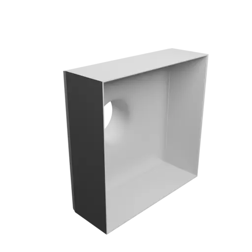Round-to-Rectangular Tube Adapter STL file ⌀108 mm to 300×300 mm, thickness 3 mm