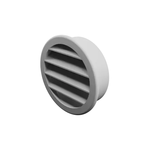 Round air vent STL 3D file ∅ 71.5 mm, slat angle: 45°