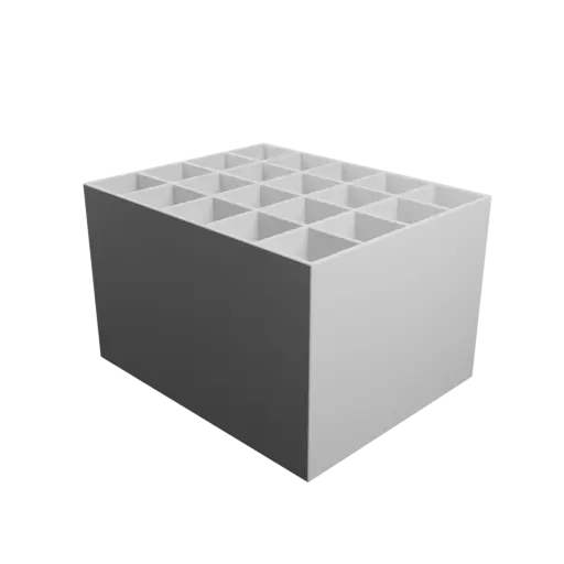 Multi-compartment box STL file: 20 compartments of 30×30×100 mm
