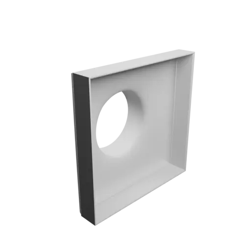 Round-to-Rectangular Tube Adapter STL file ⌀108 mm to 200×200 mm, thickness 3 mm