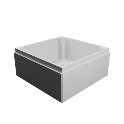 Enclosure with screw-mounted lid: 80×80×40 mm (with ventilation on the lid)