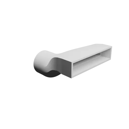 Round-to-Rectangular Tube Adapter STL file ⌀77 mm to 150×30 mm, thickness 4 mm + offset
