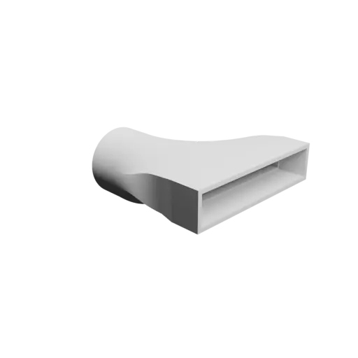 Round-to-Rectangular Tube Adapter STL file ⌀77 mm to 150×30 mm, thickness 4 mm + offset