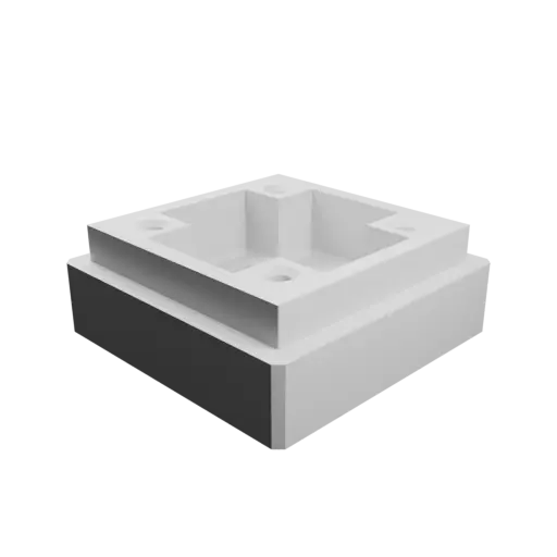 Enclosure with screw-mounted lid: 40×40×20 mm (with ventilation on the lid and under the enclosure)