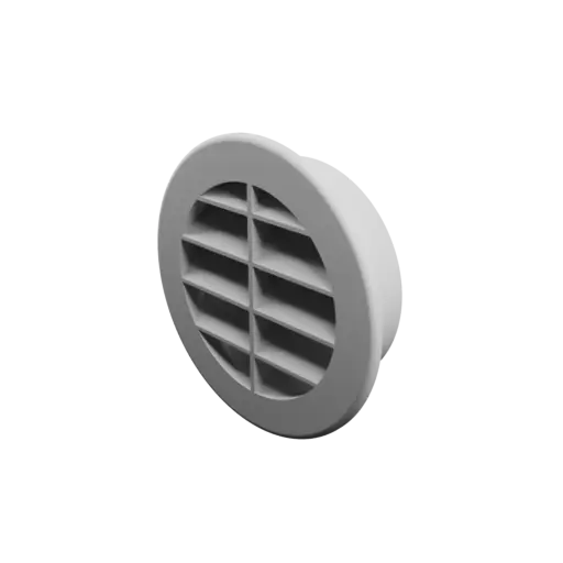 Round air vent STL file ∅ 71.2 mm, slat angle: 45° with central reinforcement