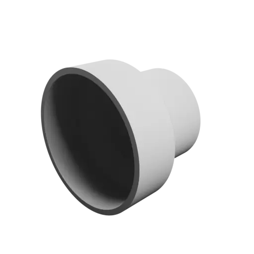 Tubing adapter STL 3D file ⌀ 125–90 mm (Length: 100 mm)