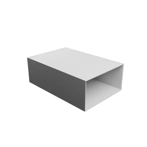 Rectangular duct adapter STL file 110x55 mm to 110x55 mm – transition: 20 mm
