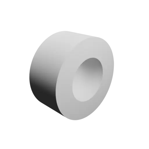 Tube STL 3D model OD 15 mm, ID 8 mm, length 7 mm