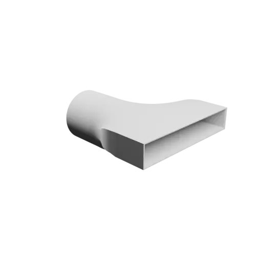 fichier 3D STL Adaptateur de tube rond ⌀69.5 mm vers rectangulaire 142×24 mm, épaisseur 2 mm + décalage