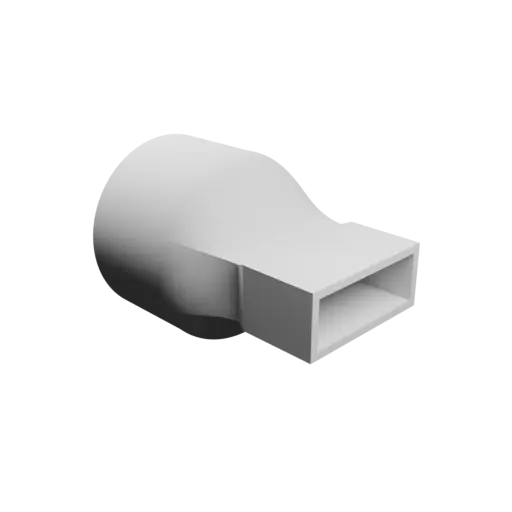 Round-to-Rectangular Tube Adapter STL file ⌀50 mm to 34×12.3 mm, thickness 2 mm