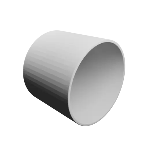 Container STL 3D file, inner: base Ø62 mm, top Ø64 mm, height 55 mm - wall thickness 2 mm
