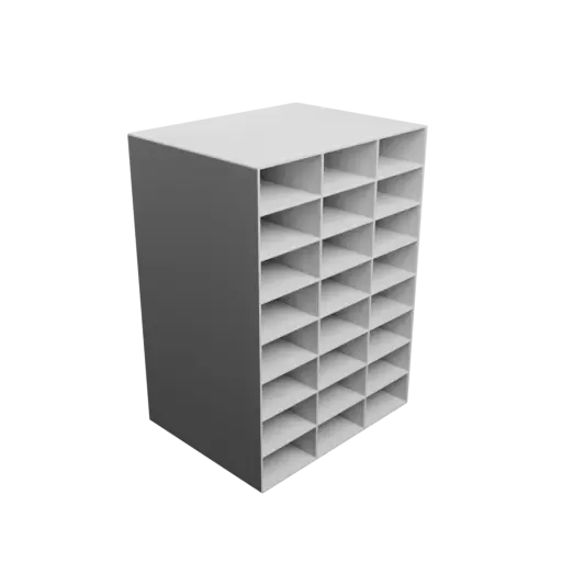 Small parts organizer with 24 drawers 60×30×150 mm STL file, thickness: 2 mm