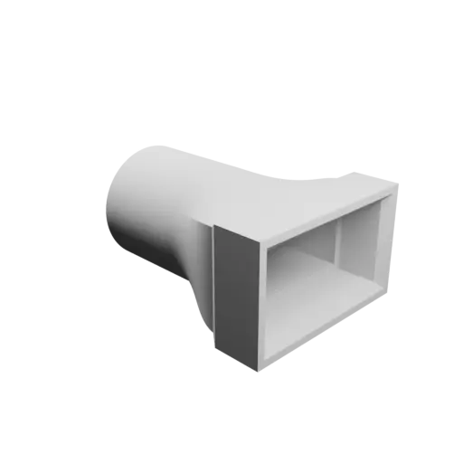Round-to-Rectangular Tube Adapter STL 3D file ⌀25 mm to 32×17 mm, thickness 3 mm