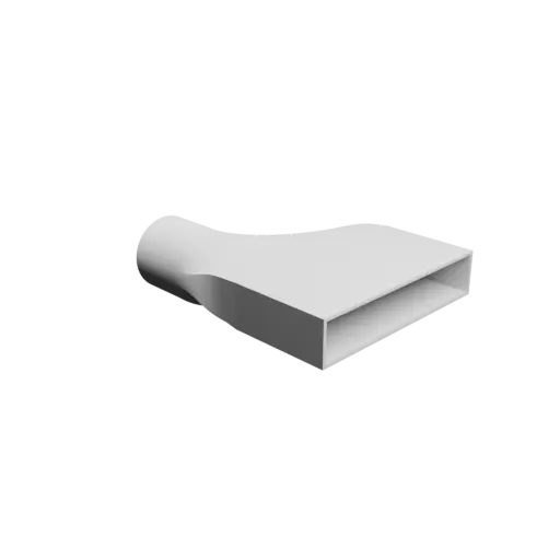 Round-to-Rectangular Tube Adapter STL file ⌀80 mm to 200×38 mm, thickness 3 mm + offset