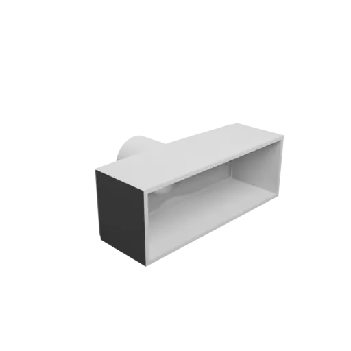 Round-to-Rectangular Tube Adapter STL 3D file ⌀44 mm to 150×50 mm, thickness 3 mm