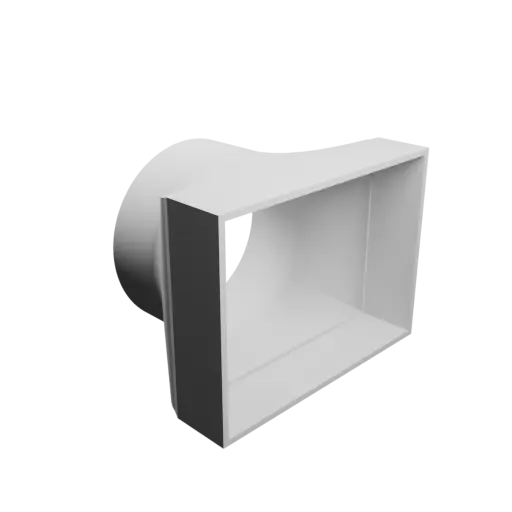 Round-to-Rectangular Tube Adapter STL 3D file ⌀100 mm to 132×97 mm, thickness 3 mm