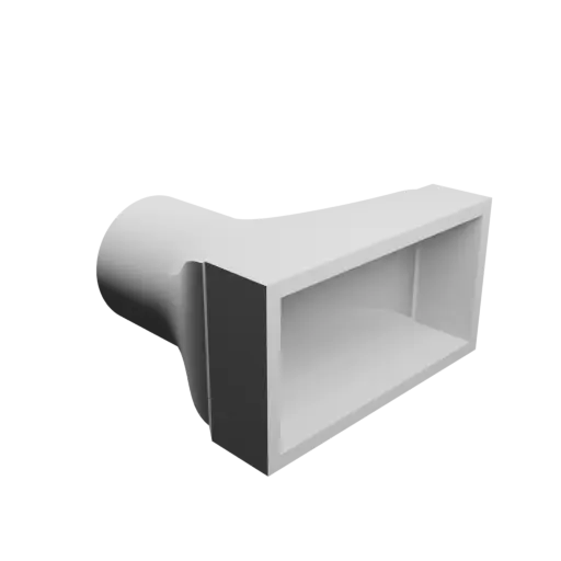 Round-to-Rectangular Tube Adapter STL file ⌀30 mm to 60×30 mm, thickness 3 mm + offset