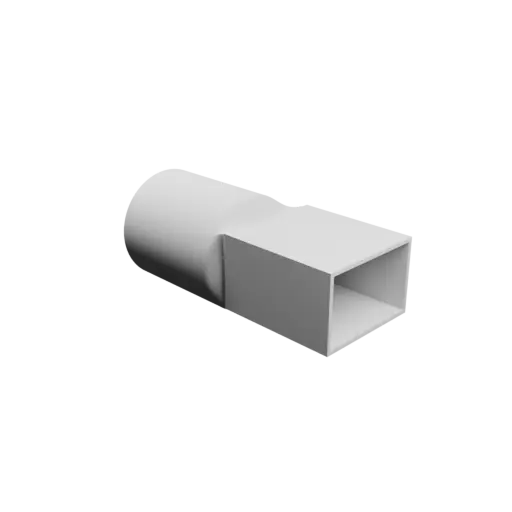 Round-to-Rectangular Tube Adapter STL 3D file ⌀96 mm to 85×55 mm, thickness 3 mm + offset