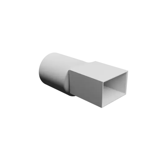 Round-to-Rectangular Tube Adapter STL file ⌀96 mm to 85×55 mm, thickness 3 mm + offset