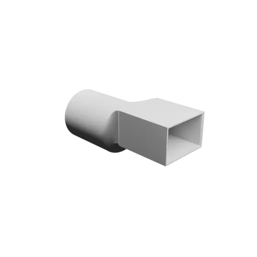 Round-to-Rectangular Tube Adapter STL 3D file ⌀98 mm to 85×55 mm, thickness 4 mm + offset