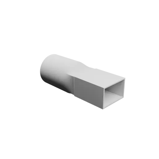 Round-to-Rectangular Tube Adapter STL 3D file ⌀98 mm to 82×52 mm, thickness 3 mm