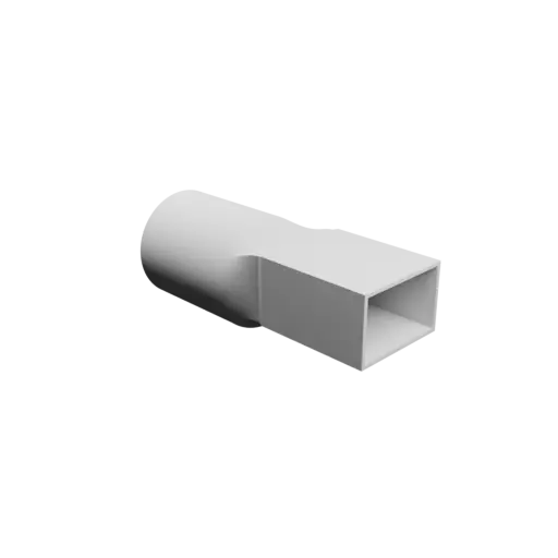 Round-to-Rectangular Tube Adapter STL file ⌀98 mm to 82×52 mm, thickness 3 mm + offset