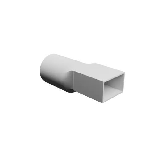 Round-to-Rectangular Tube Adapter STL 3D file ⌀98 mm to 82×52 mm, thickness 3 mm + offset