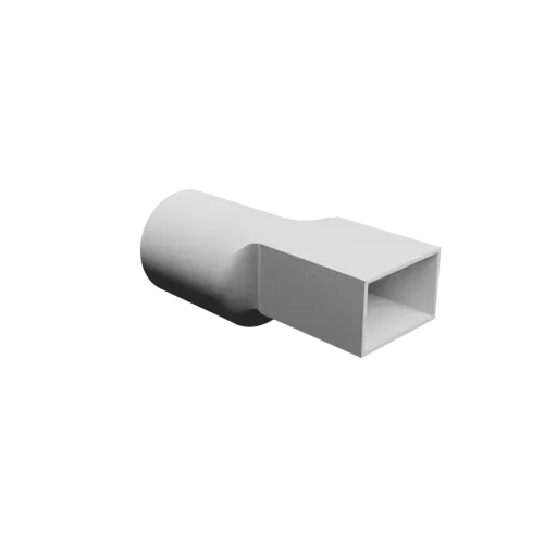 Round-to-Rectangular Tube Adapter STL file ⌀98 mm to 82×52 mm, thickness 3 mm + offset