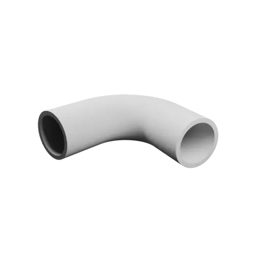 Tubing elbow STL 3D file 105° ⌀OD: 28 mm ⌀ID: 23 mm thickness: 2.5 mm