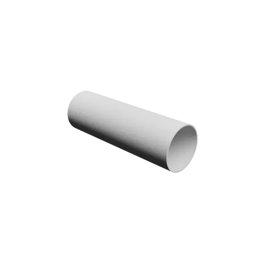 hollow tube STL 3D model OD 38.8 mm, ID 37 mm, length 120 mm